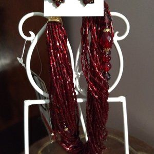 Festive Red Choker & Earring Set